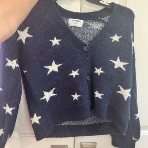 Old Navy Button Up Sweater with Navy Stars